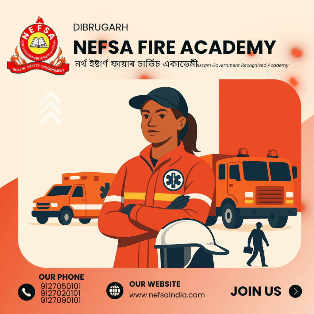 NEFSA Dibrugarh students during live fire safety training