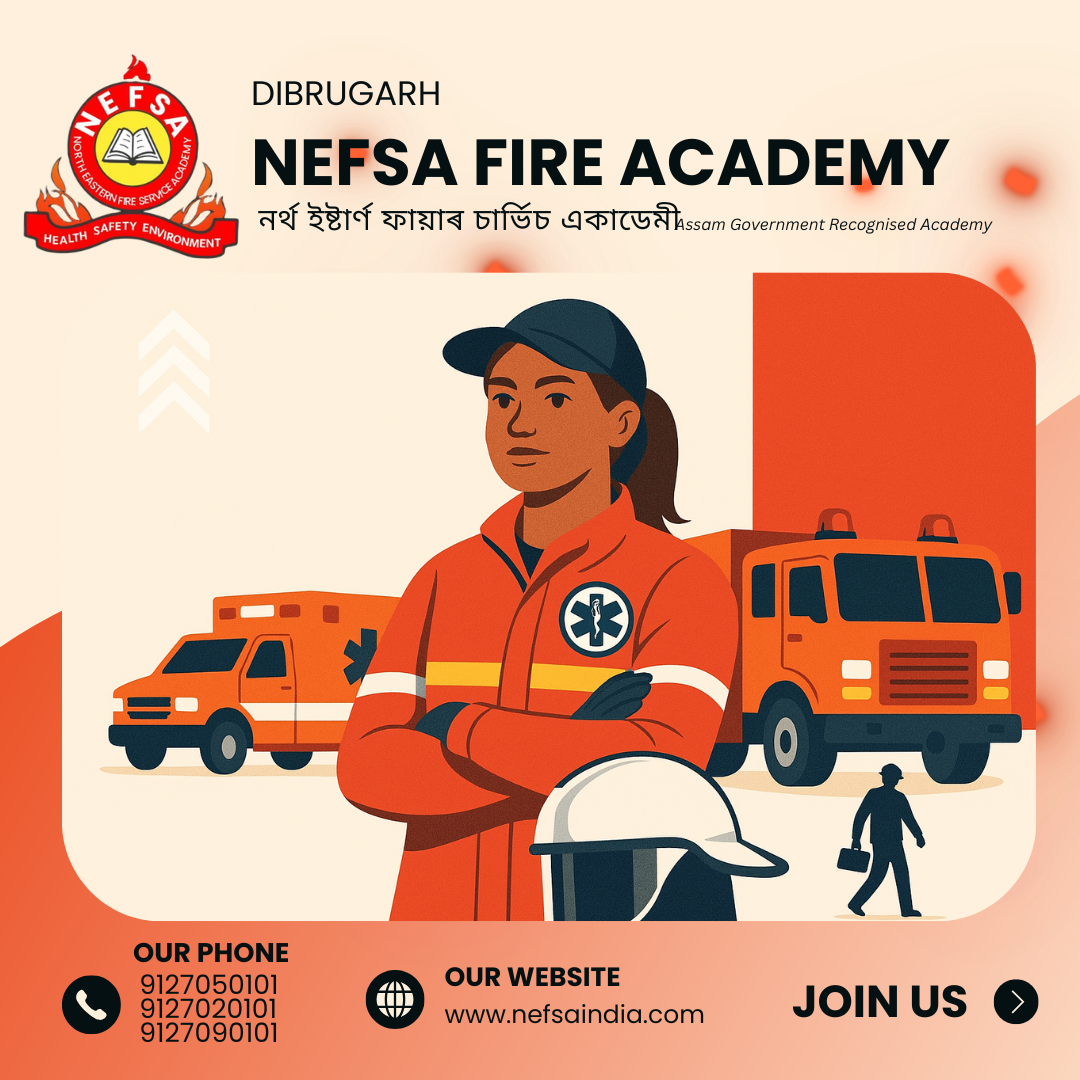 NEFSA Dibrugarh students during live fire safety training