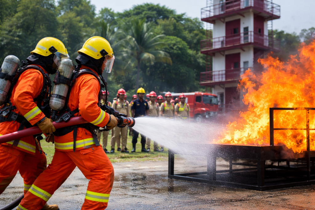 Fire and safety training at NEFSA India academy
