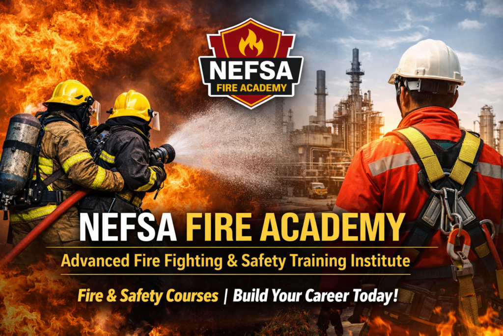 NEFSA Fire Academy fire fighting and industrial safety training institute with firefighters and safety professionals