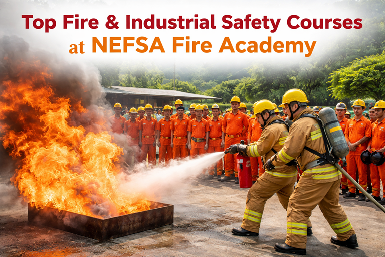 Fire and industrial safety training session at NEFSA Fire Academy Assam