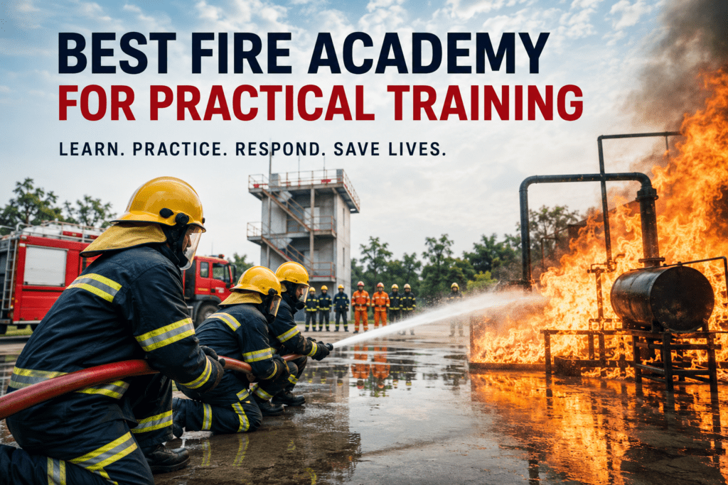Students receiving hands-on firefighting and safety training at NEFSA Fire Academy