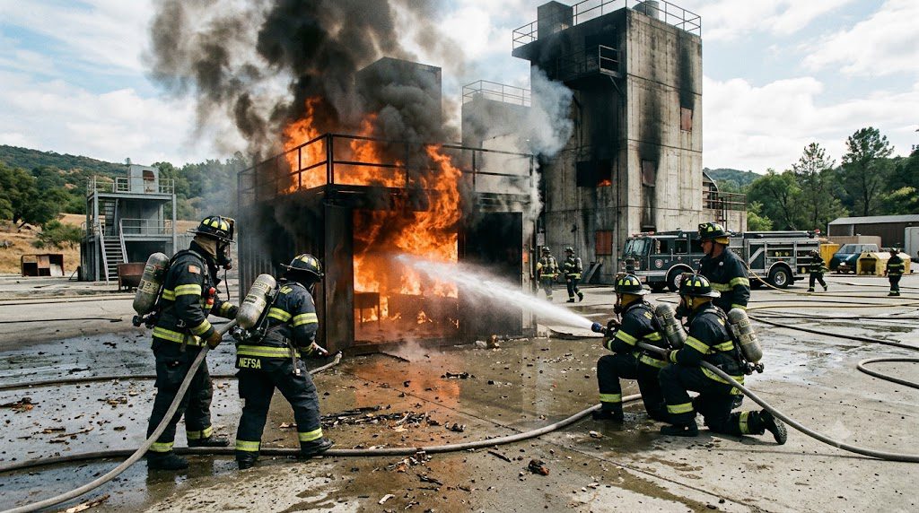 NEFSA Fire Academy providing advanced fire safety training and practical emergency training in Northeast India