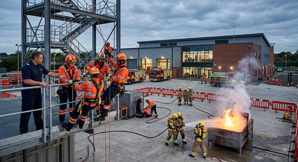 Students receiving career-oriented fire and safety education at NEFSA Academy