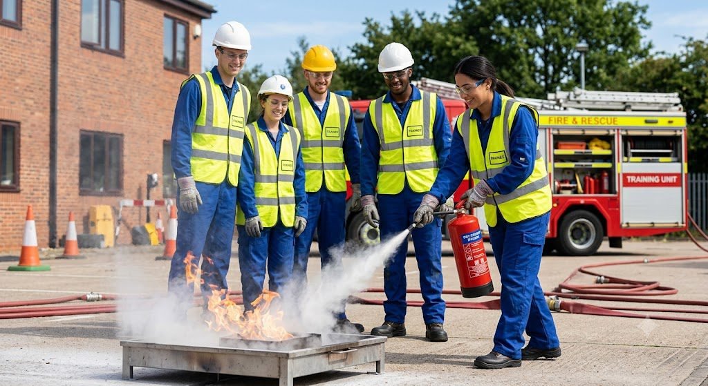 Students receiving professional fire and safety training at NEFSA Fire Academy in Northeast India