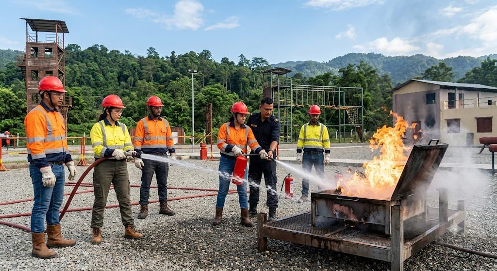 NEFSA Fire Academy students receiving fire safety training at the best fire and safety institute in Northeast India