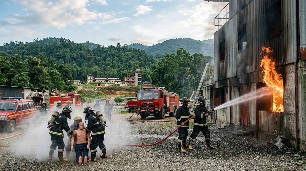NEFSA Fire Academy Guwahati students receiving professional fire safety and firefighting training in Assam